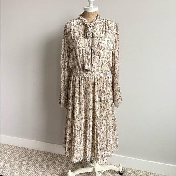 Anthropologie Current Air Olivia Snake Print Midi Dress MEDIUM - Picture 8 of 10